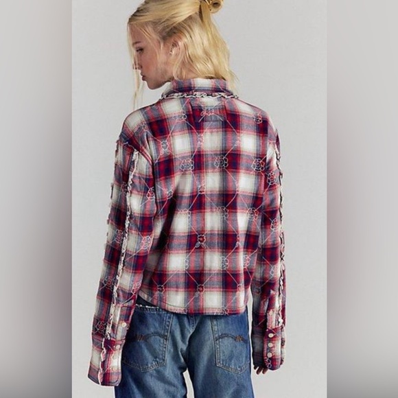 We The Free Georgia Plaid Embroidered Button Down - Picture 3 of 17